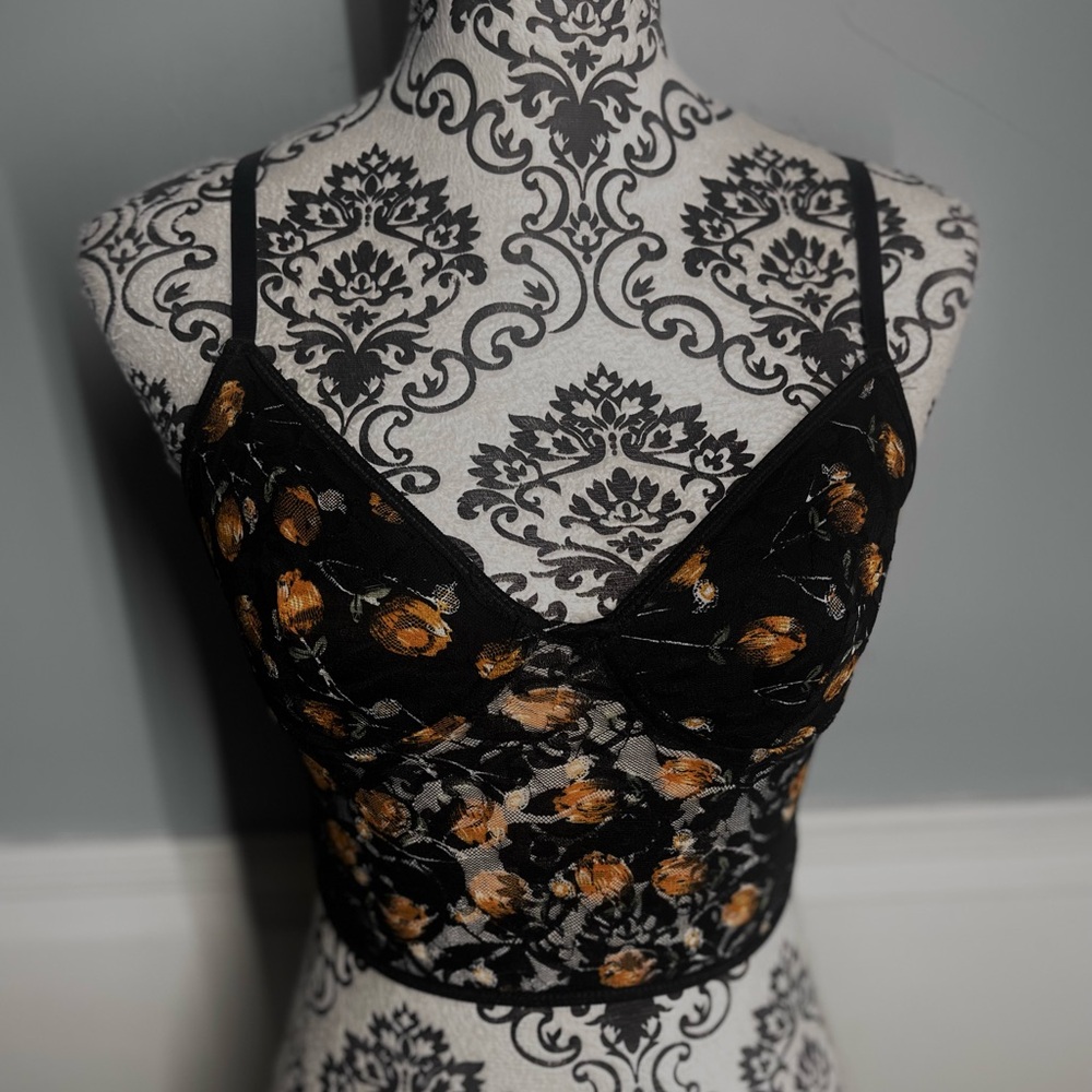 pretty floral lace cami top